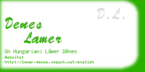 denes lamer business card
